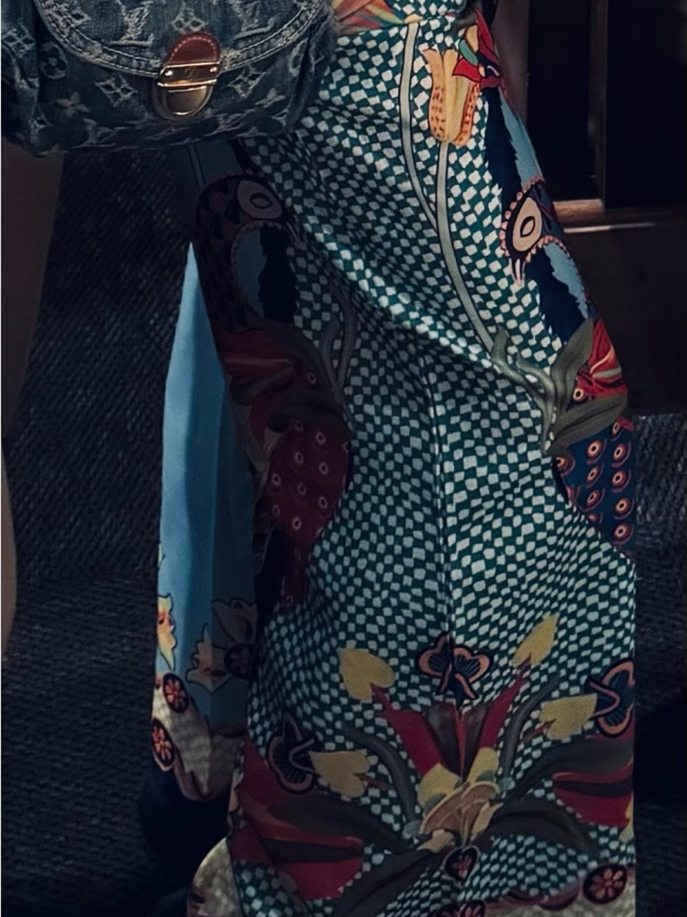 Colorful Parrot Print Blouse and pant suit - Picture 2 of 5